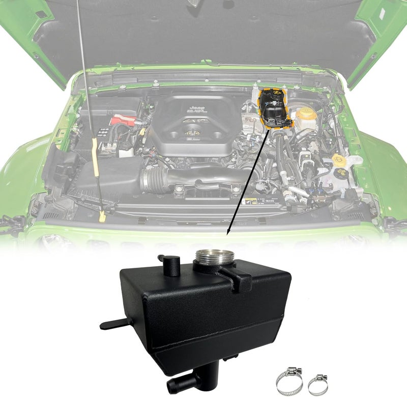 KOKSHELY Aluminum JL Coolant Reservoir Tank Wrangler JL Coolant Reservoir Jeep JL Coolant Reservoir Jeep Wrangler JL 2.0 Coolant Reservoir 2018+ & Gladiator JT Coolant Reservoir Expansion Bottle - Image 1